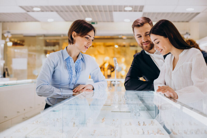 couple in jewellery store